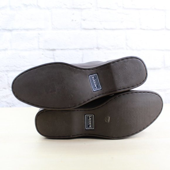 Lacoste Brown Ribbed Knit Mid Calf Leather Boots Size 7 - Picture 9 of 9